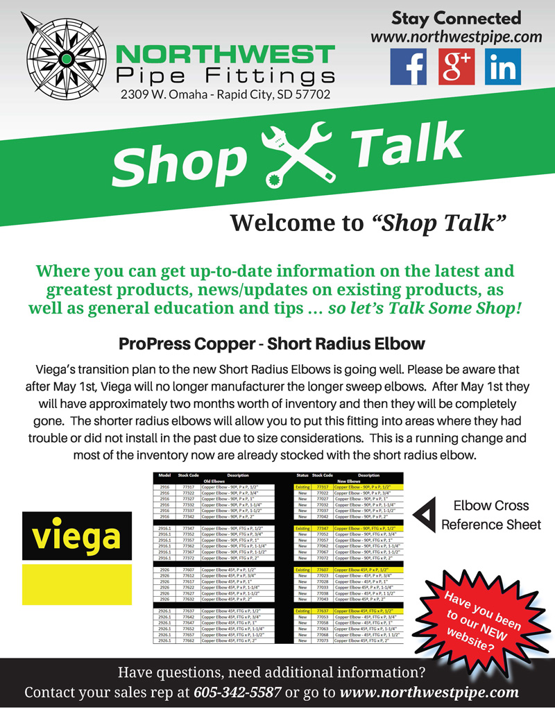 Shop Talk Viega ProPress Copper Short Radius Elbow